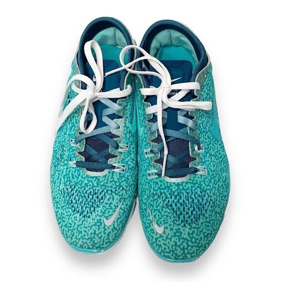 Nike Free 5.0 Tr Fit 4 Print Hyper Turquoise Space Blue Dusty Cactus Women’s 6.5 - Picture 2 of 12